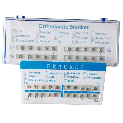 China Precise and Comfortable Low Profile Dental MBT Mini Bracket Orthodontics with CE Certification for sale