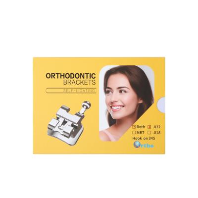 China Self Ligating Metal Orthodontic Bracket Roth Braces 0.022 0.018 Slot for sale