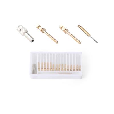 China MFDS Standard Teeth Dental Implant Supplies Tapered Screw Post Kit 24k Gold Plated for sale