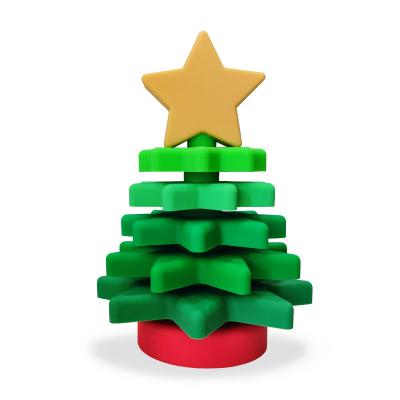 China Soft Block Baby Stacker Toy Of Intellectual Building Stacking Children Toy Wowo Christmas Tree Juguetes Para Ninas Stacking Teeher Toy for sale