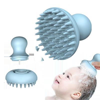 China EXFOLIATING Wholesale Baby Hair Brush Silicone Waterproof Reusable Soft Silicone Baby Brush and Comb for Baby Cleaning Hair for sale