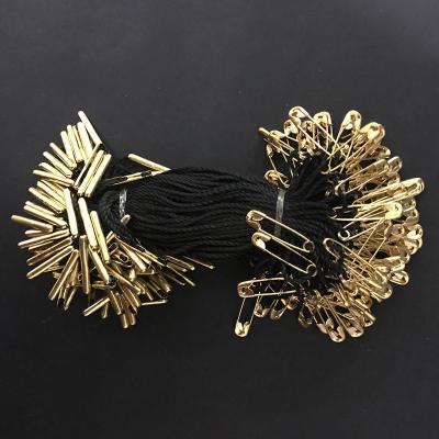 China White Gold Color Viable Black End Pin With Nylon And Stopper Security Cotton Garment Seal Tags Hang Tag Strings Seal Gold for sale