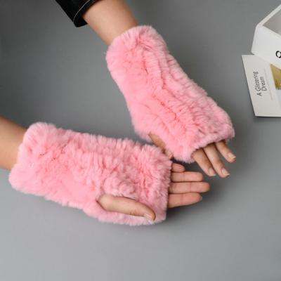 China Real Jacquard Rabbit Fur Glove manufacturer Sustainable, Stocked hot sale for sale