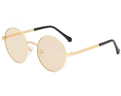 China Fashion New Retro UV400 Tac Polarized Trendy Womens Round Frame Vintage Sunglasses Chains Sunglasses for sale