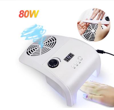 China Strong Fan To Collect Dust 858-9A 80W 2 In 1 Led UV Light Vacuum Cleaner Dryer Dust Suction Collector Lamp For Nails for sale