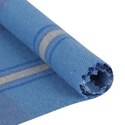 China Linen Fabric 100% Organic Cotton For Shirts Plaid Multi Blue Wind Proof High Standard Color Cotton Flannel Shirt Fabric for sale