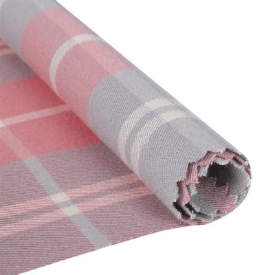 China Wind Proof Good Quality Fashion Style Fashion Style Gray Pink Plaid Unisex Twill 100% Cotton Shirt Fabric for sale