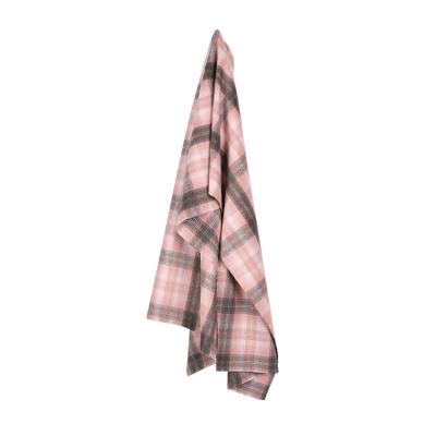 China Wind proof style modern high standard plaid fabric comfortable colorful fashion women coat pink tweed wool fabric for sale