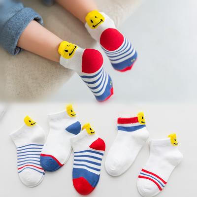 China Antibacterial Pure Cotton Boys and Girls All Season Mesh Children's Socks Thin Cute Cartoon Design Socks Ankle Stripe Kids Soft Socks for sale