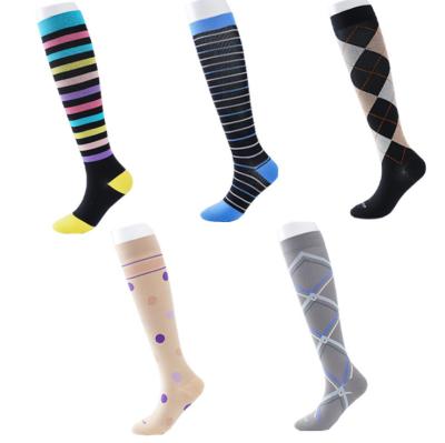 China Breathable Custom Cycling Nylon Spandex Compression Sports Socks Knee High Socks Unisex Cycling Socks for sale