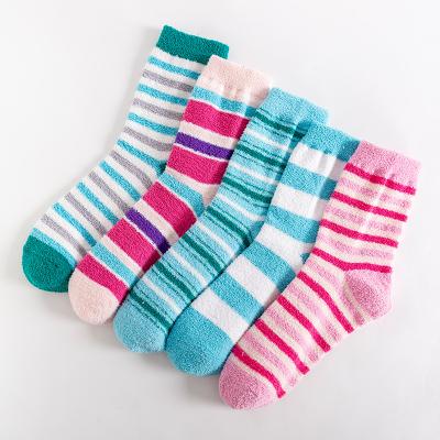 China Antibacterial Women's Winter Sleep Cozy Bed Socks Floor Christmas Fuzzy Socks Home Fluffy Coral Velvet Socks for sale