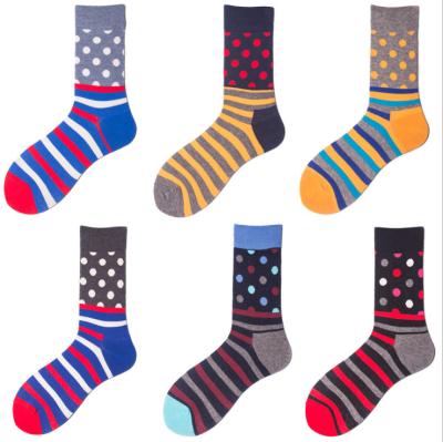 China Fashion Polka Dot Breathable Cotton Crew Socks Men's Dress Socks Elite for sale