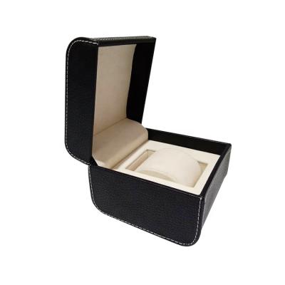 China Finishing Handmade Leather Flexible Non-Stick Faux Leather Watch Box Faux Gift Leather Watch Box for sale