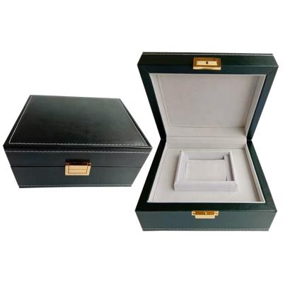 China Affordable High End Brass Locked Leather Wooden PU Watch Gift Box Packaging Factory for sale