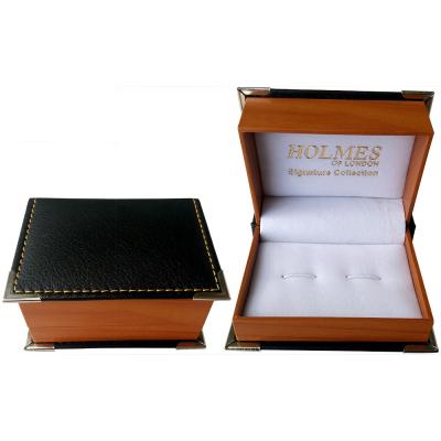 China Factory Custom Affordable Leather Cufflinks Box PU Plastic Cufflinks Packaging Box for sale