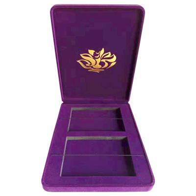 China OEM Factory Packaging Handmade Velvet Coin Medal Storage Case Display Box for sale