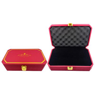 China Affordable High Quality PU Leather Gift Box Faux Leather Packaging Box Wooden Packaging Box for sale