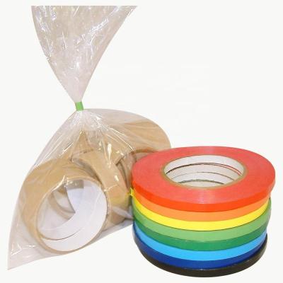 China Waterproof Supermarket UPVC Poly Bag Strip Vegetable Packing Bag Sealing Red White Tape 3 Inch for sale