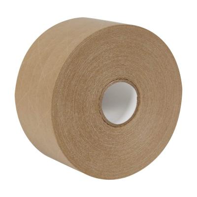 China Heat Resistant Reinforced Gummed Kraft Paper Tape Picture Frame Self Adhesive Backup Tape Rolls Brown for sale