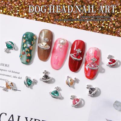 China Good luster. 5PCS/Set Wholesale Nail Art Gold Plating Zircon Alloy Charm Nail Ornaments For Nail Accessories for sale