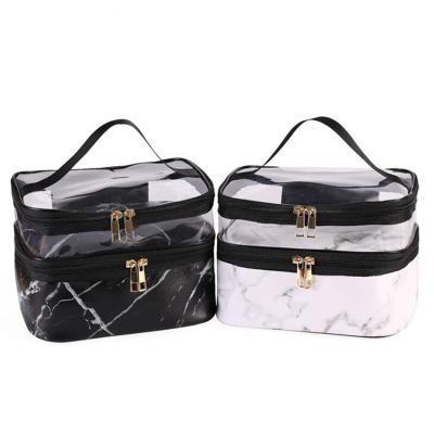 China Fashion Clear Makeup Organizer Pouches Tote Travel Toiletries Bags Transparent PVC Cosmetic Bag for sale