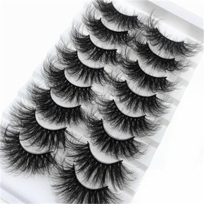 China Wholesale Private Label False Lashes 8 Crisscross Pairs 25mm 6D Bushy Mink Eyelashes for sale