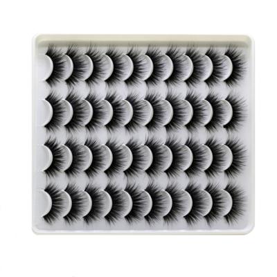 China Feather Clean New 3D 5D Natural Thick 20 Pairs Brand 2021 Chemical Fiber False Eyelashes Set for sale