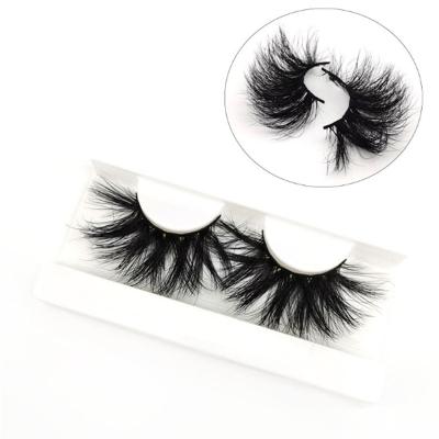 China Private Label Crisscross False Lashes 27mm Real Mink 3D False Eyelashes for sale