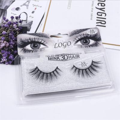 China Natural Long High Cost Performance Faux Mink Strip Eyelashes 3D Eyelashes Private Label Natural False Eyelashes for sale