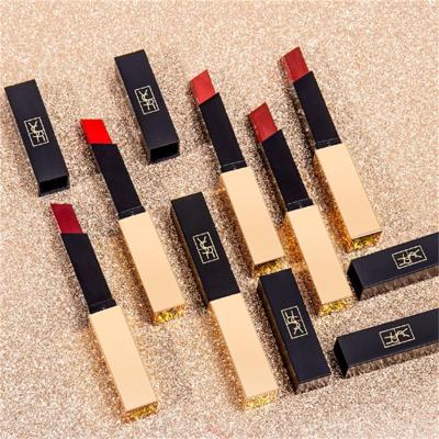 China Small Tube Of Gold Bars Women Lip Makeup Classic Fashion Waterproof Hot Selling Matte Lipstick for sale