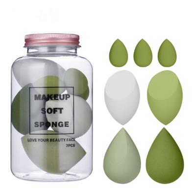 China Hydrophilic Non-latex Cosmetic Puff Base Powder Smooth Cream Blending Multi Shape Water Face Beauty Makeup Sponge With Bottle D03 for sale