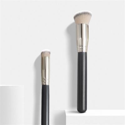 China Flat Eyeshadow Wooden Brush Goat Hair Fan Brush Black Handle Concealer Brush Cosmetics Machine Makeup Brush for sale