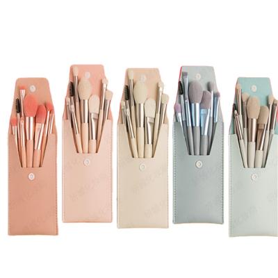 China Professional Travel 8pcs Mini Brushes Set Eyeshadow Eyeliner Portable Eyebrow Brush Lip Soft Up Brushes Set for sale