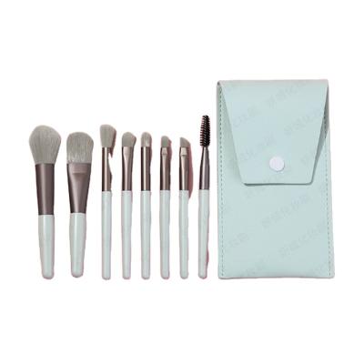 China Soft Professional Travel 8pcs Mini Brushes Set Portable PU Bag Makeup Brushes for sale