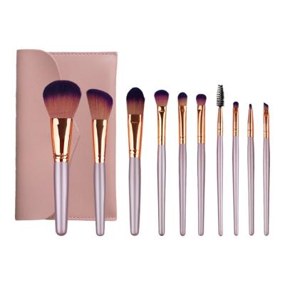 China Angular Blush Makeup Brush Set 10Pcs Vegan Brush Set Foundation Blending Eyeshadow Blush Cosmetics Brush for sale