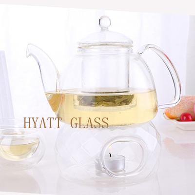 China Sustainable Wholesale Handmade Borosilicate Glass Heat Resistant Teapot With Infuser for sale