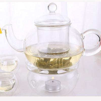 China Sustainable Wholesale Handmade Borosilicate Glass Heat Resistant Teapot With Infuser for sale