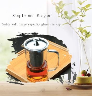 China Sustainable Wholesale Handmade Borosilicate Glass Heat Resistant Teapot With Stainless Steelinfuser for sale