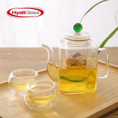 China Viable Chinese Transparent Tea Drinking Commercial Heat Resistant Glass Teapot With Infuser for sale