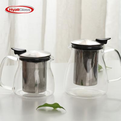 China China Sustainable Tea Sets High End Exquisite Borosilicate Glass Teapots With Stainless for sale