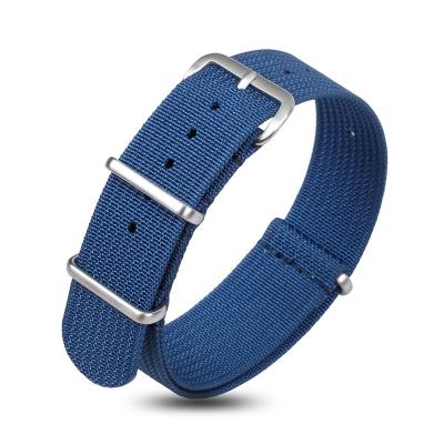 China Popular NATO Style Ribbed Nylon Watch Bands Straps 20mm 22mm Watch Bands With Conkly 304L Stainless Steel Material for sale