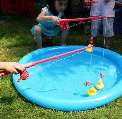 China PVC Crochet a Duck Game With Inflatable Mini Pool Fun Carnival and Birthday Party Duck Pond Fishing Duck Game for sale