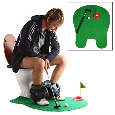 China Mini Game Play Putter Novelty Gag Mat Men Funny Gift Time Toilet Toilet Golf Bathroom Golf Toy for sale