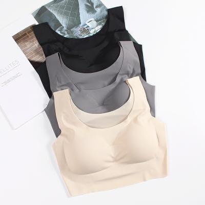 China Wholesale high quality QUICK DRY laser cut natural wireless ice invisible operations bra sleep bra seamless one piece underwear for sale