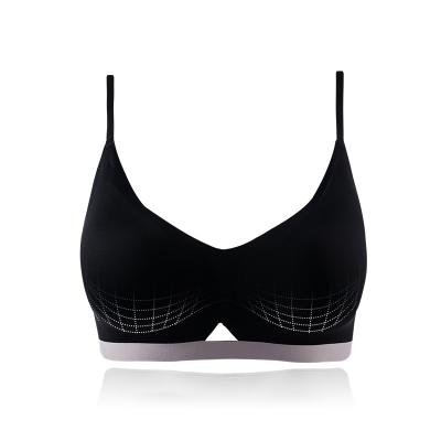 China QUICK DRY Factory OEM Bra V-Neck Wireless Laser Cut Solid Sleep Traceless Bra For Women for sale