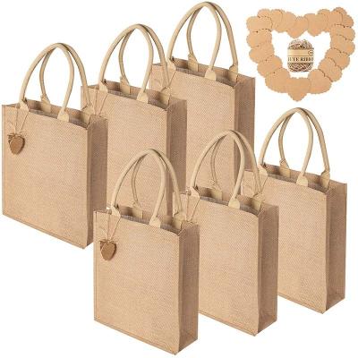 China Wholesale Promotion Reusable Hessian Tote Bag Jute Custom Large Beach Canvas Bag With Cotton Handle for sale