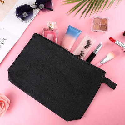 China Custom Hand Made Cute Cosmetic Eco-Friendly Canvas Makeup Fashoion Women Pouch Cosmetic Bag for sale