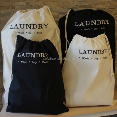 China Traditional Manufacturer Supply Cheap Recycled Washable Heavy Duty Drawstring Laundry Bag With Printed Logo for sale