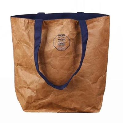 China Guangzhou Eco-Friendly Reusable Waterproof Canvas Paper Tyvek Paper Handled Dual Use Shopping Tote Bag for sale