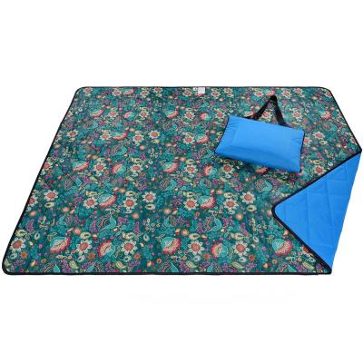 China Customized Outdoor Waterproof Picnic Mat Portable Waterproof Lightweight Durable Polyester Beach Mat Sand Proof Camping Beach Blanket Pocket Picnic for sale